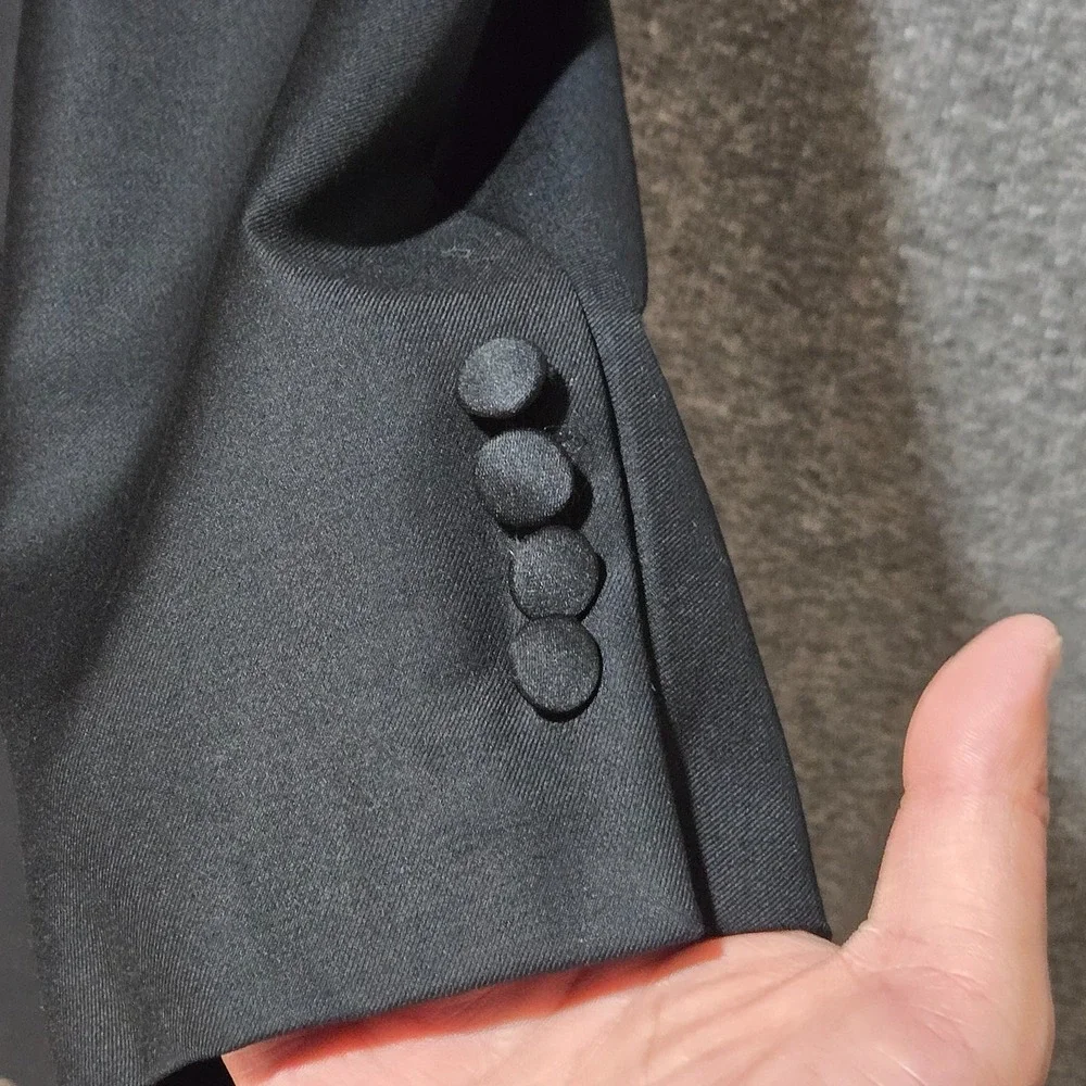 Ermenegildo Zegna Men's Black 3 Button Tuxedo Jacket Blazer Size 44 Long